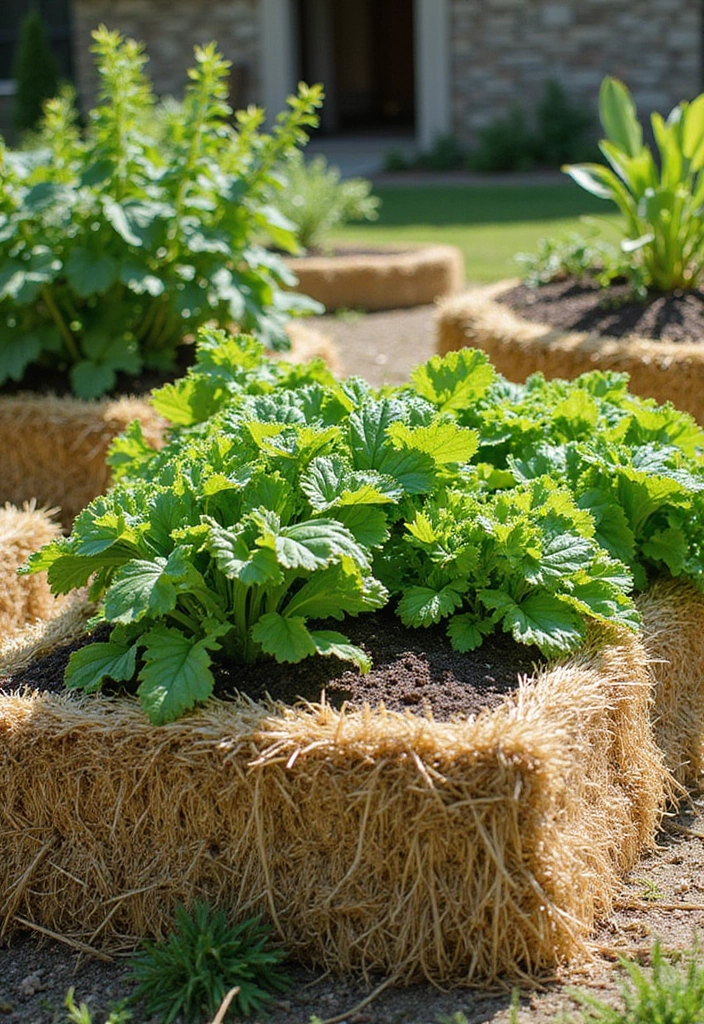 27 Easy DIY Garden Ideas for Small Yards and Patios - 5. Straw Bale Garden