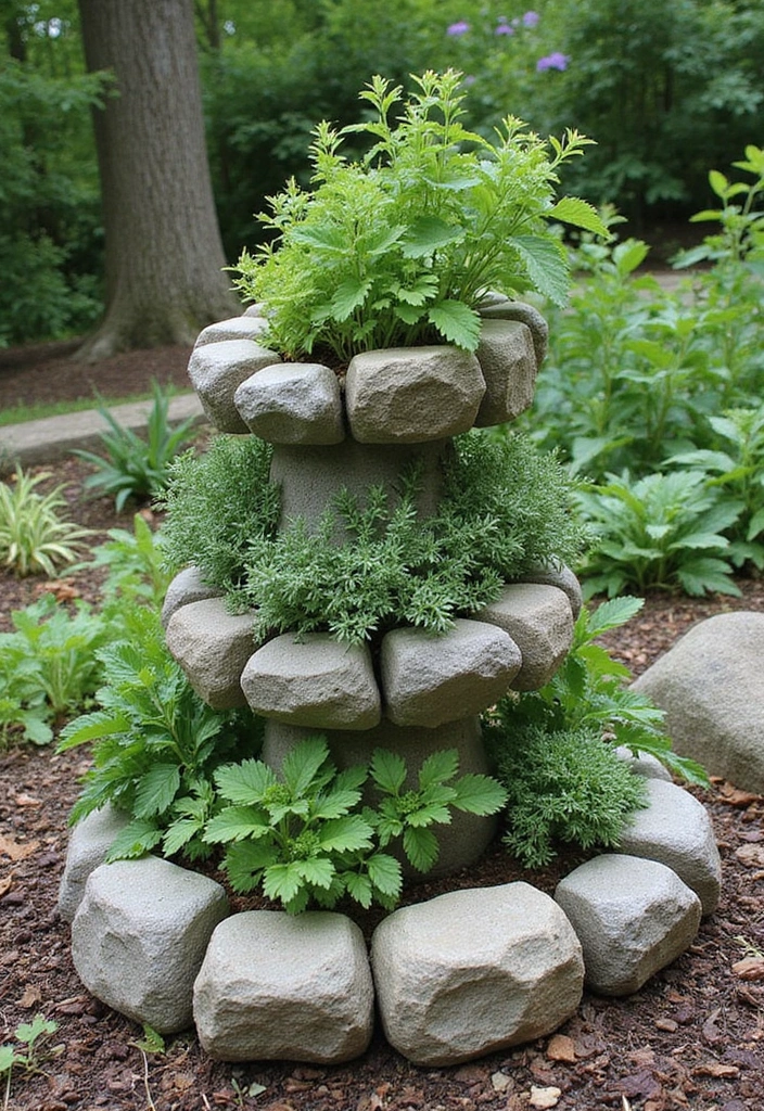 27 Easy DIY Garden Ideas for Small Yards and Patios - 8. DIY Herb Spiral