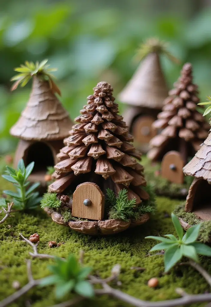 27 Fairy Garden Houses DIY Projects That Spark Imagination - 12. Pinecone Houses