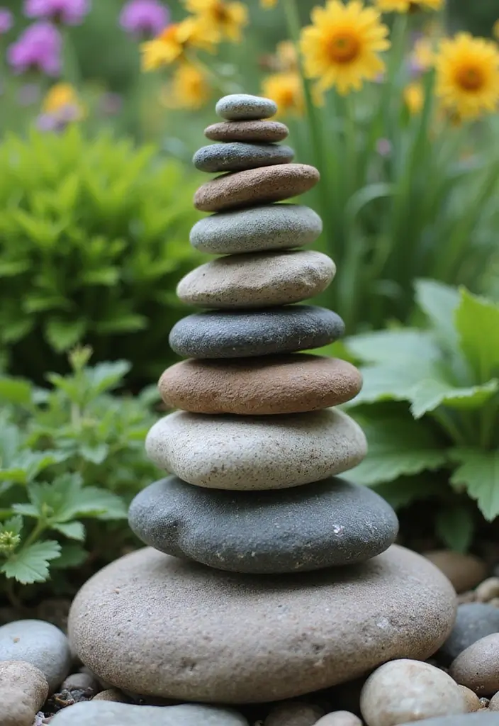27 Fairy Garden Houses DIY Projects That Spark Imagination - 18. Stone and Pebble Towers