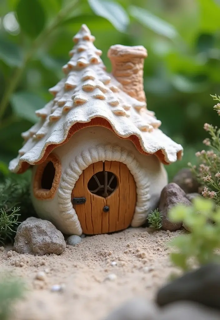 27 Fairy Garden Houses DIY Projects That Spark Imagination - 4. Shell Cottage