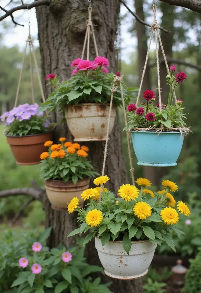 27 Garden DIY Decoration Ideas for Creative Homeowners - 17. Hanging Garden Baskets