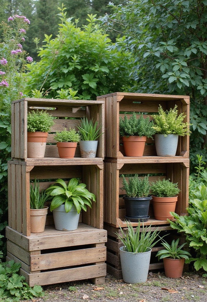 27 Garden DIY Decoration Ideas for Creative Homeowners - 4. Upcycled Wooden Crates