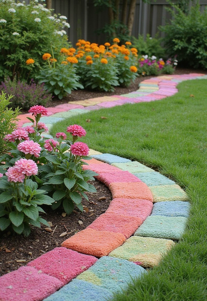 27 Garden Edges and Borders DIY Inspirations for Neat Landscapes - 19. Recycled Carpet Borders