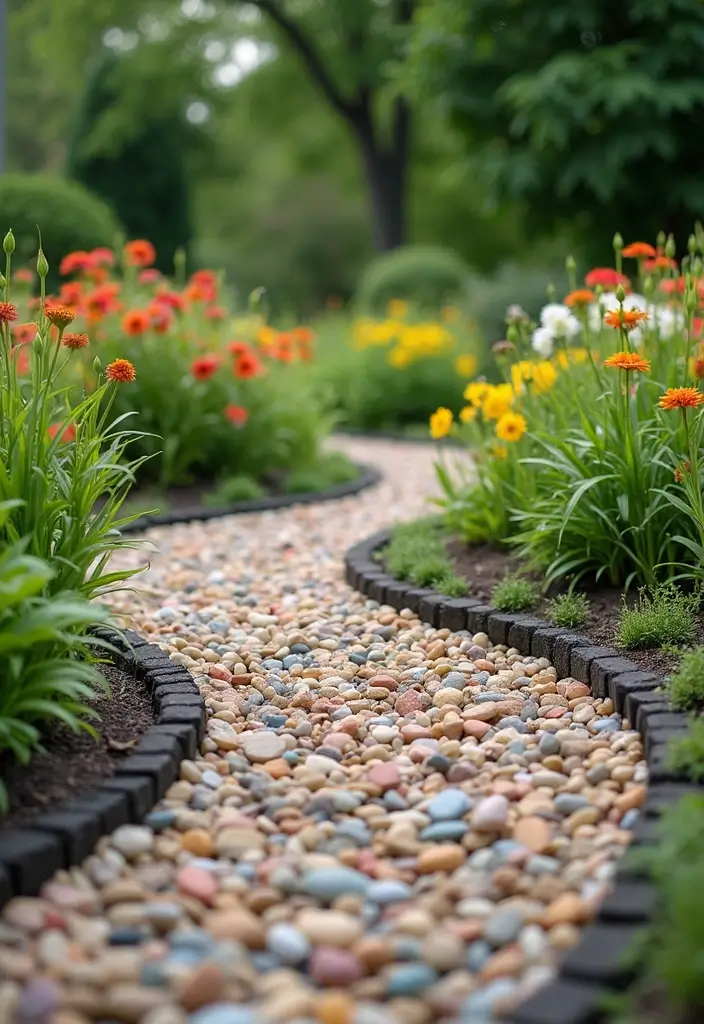 27 Garden Edges and Borders DIY Inspirations for Neat Landscapes - 2. Stone and Pebble Edges
