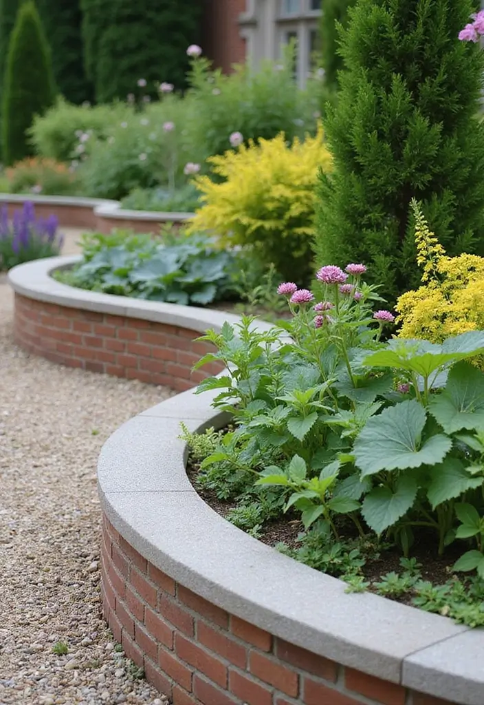 27 Garden Edges and Borders DIY Inspirations for Neat Landscapes - 4. Brick and Concrete Borders