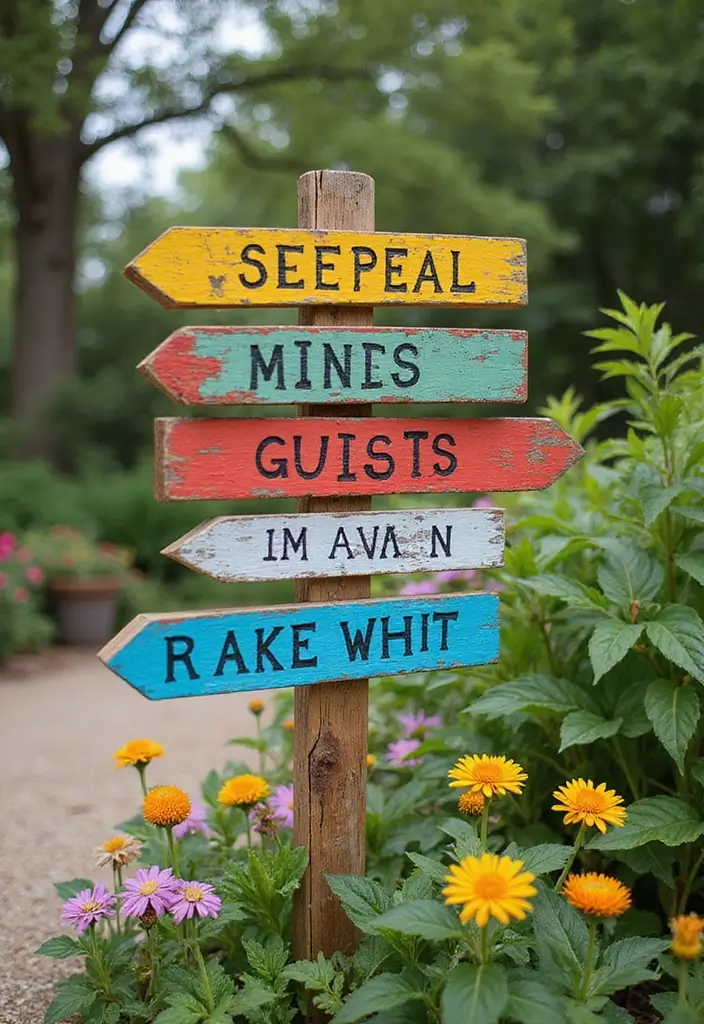 27 Garden Party Decorations DIY Ideas for Outdoor Celebrations - 12. DIY Garden Signage