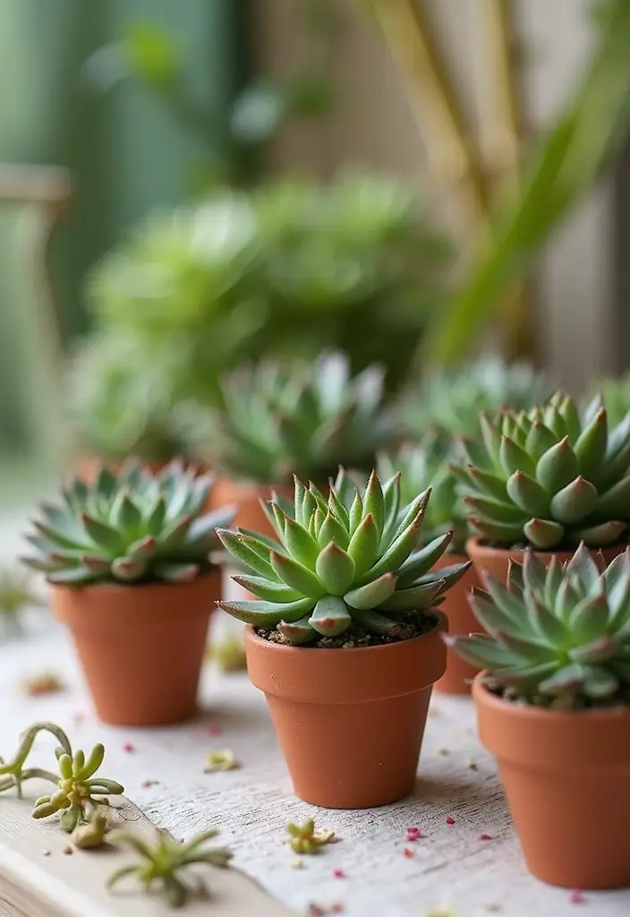 27 Garden Party Decorations DIY Ideas for Outdoor Celebrations - 13. Succulent Planter Favors