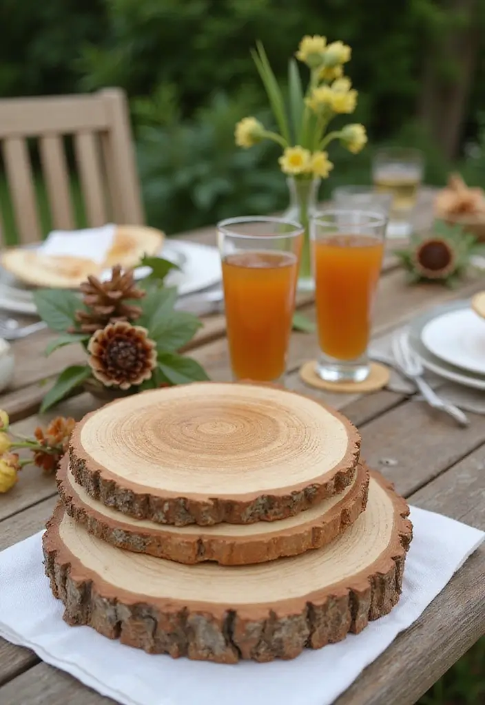 27 Garden Party Decorations DIY Ideas for Outdoor Celebrations - 15. Handcrafted Wooden Coasters