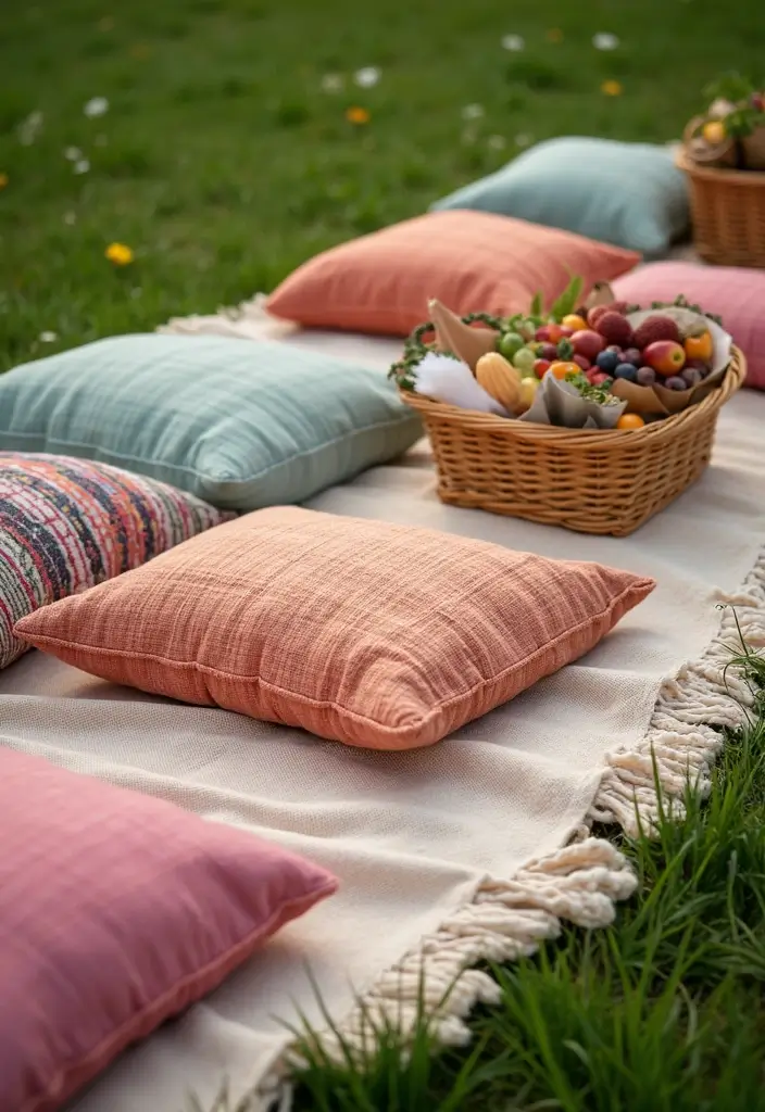 27 Garden Party Decorations DIY Ideas for Outdoor Celebrations - 18. DIY Picnic Blanket Stations