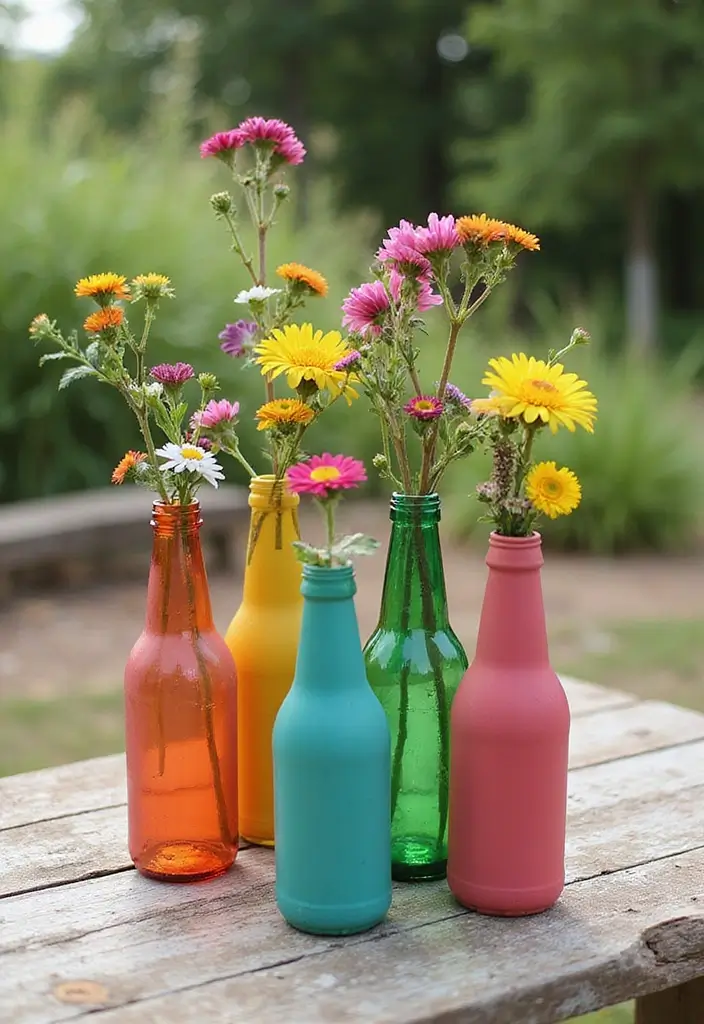 27 Garden Party Decorations DIY Ideas for Outdoor Celebrations - 5. Recycled Bottle Vases