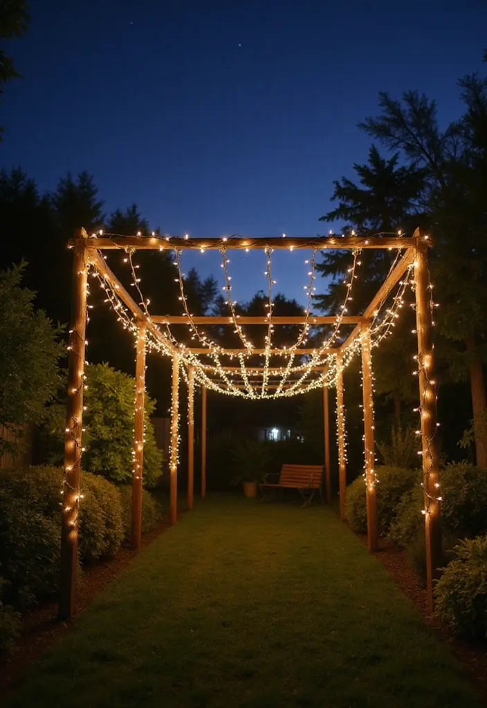 27 Garden Party Decorations DIY Ideas for Outdoor Celebrations - 6. DIY Fairy Light Canopy