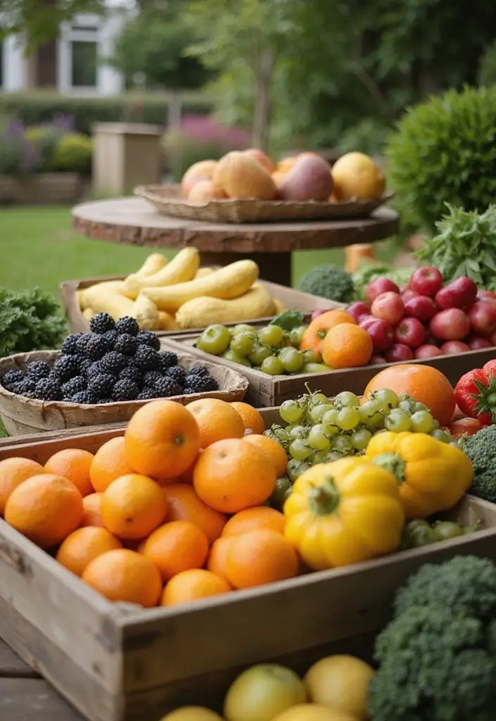 27 Garden Party Decorations DIY Ideas for Outdoor Celebrations - 7. Fruit and Veggie Displays