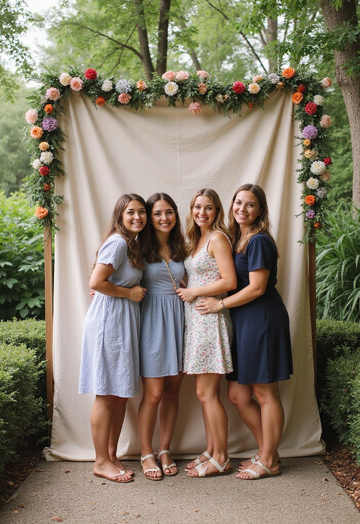 27 Garden Party Decorations DIY Ideas for Outdoor Celebrations - 8. DIY Photo Booth Backdrop