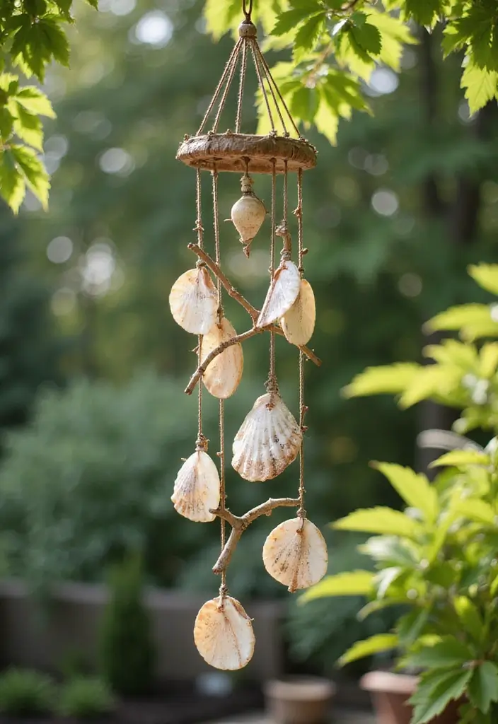 27 Garden Party Decorations DIY Ideas for Outdoor Celebrations - 9. Natural Wind Chimes