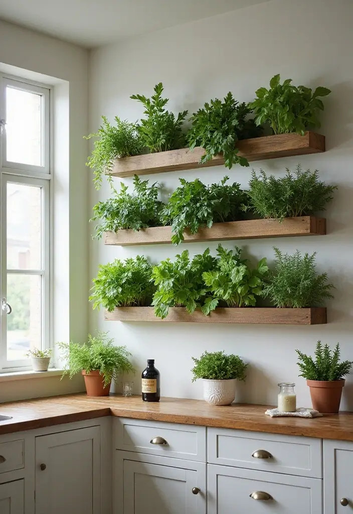 27 Indoor Herb Garden DIY Kitchens Full of Fresh Flavor - 10. Stylish Wall-Mounted Herb Boxes