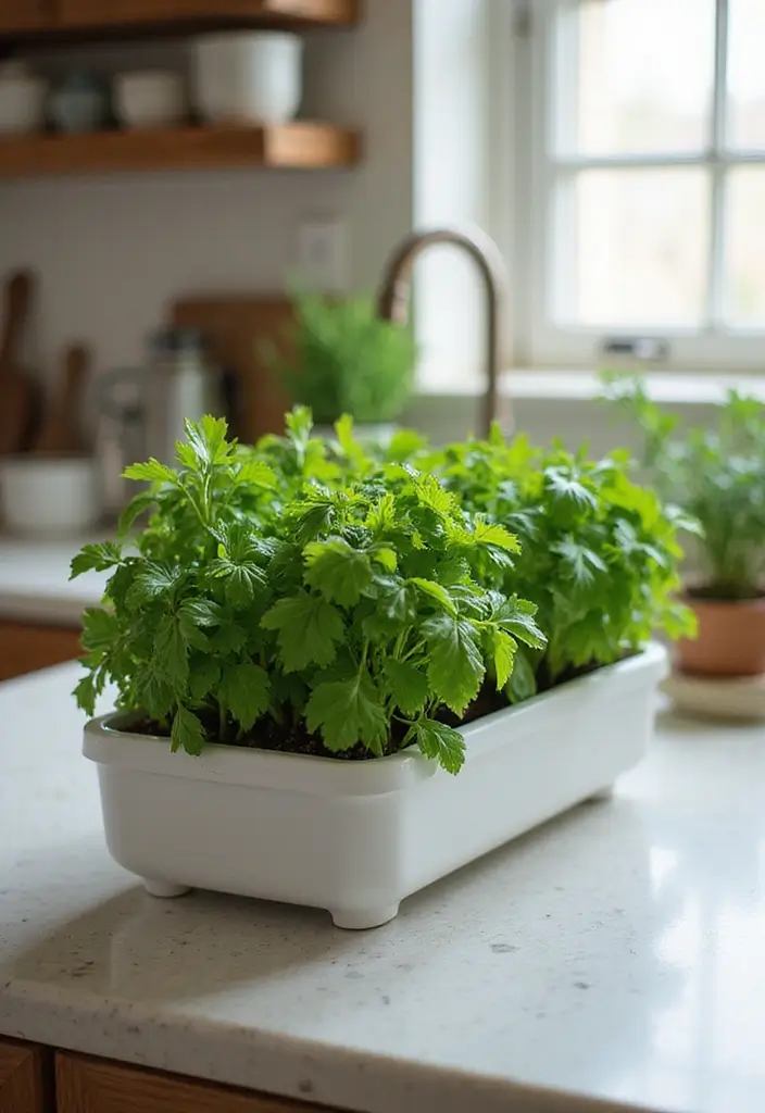 27 Indoor Herb Garden DIY Kitchens Full of Fresh Flavor - 16. Self-Watering Herb Planters