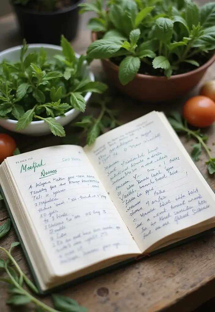 27 Indoor Herb Garden DIY Kitchens Full of Fresh Flavor - 20. Kitchen Herb Notebook