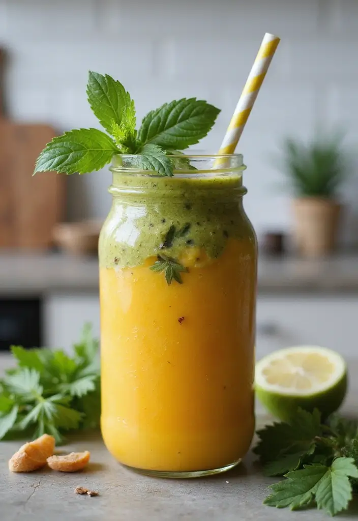 27 Indoor Herb Garden DIY Kitchens Full of Fresh Flavor - 23. Healthy Herb Smoothies