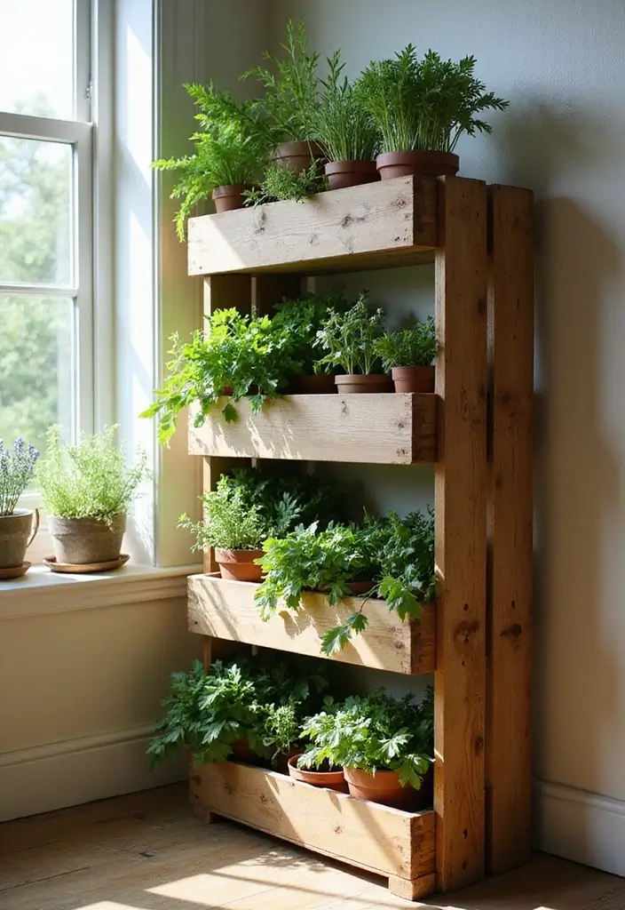 27 Indoor Herb Garden DIY Kitchens Full of Fresh Flavor - 3. DIY Tiered Herb Stand