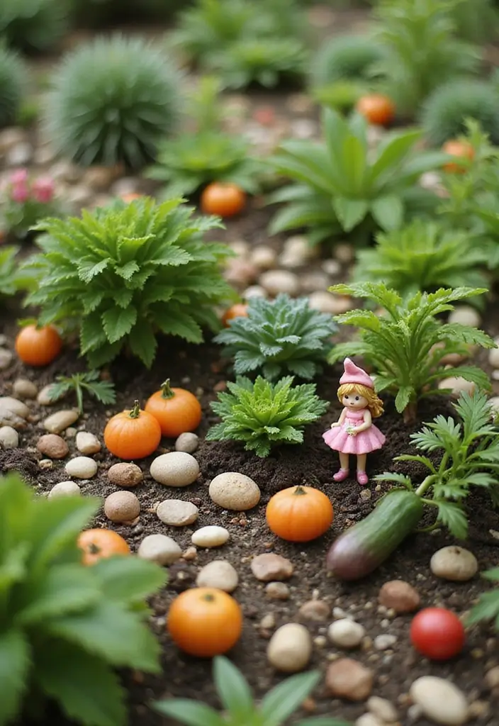 27 Mini Fairy Garden DIY Ideas That Are Simply Adorable - 13. Vegetable Fairy Garden