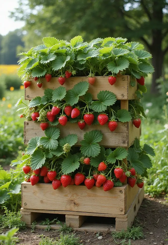 27 Pallet Raised Garden Bed DIY Projects You Can Try This Weekend - 10. Pallet Strawberry Planter
