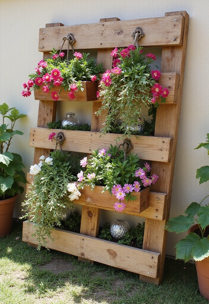 27 Pallet Raised Garden Bed DIY Projects You Can Try This Weekend - 15. Pallet Garden Wall Art