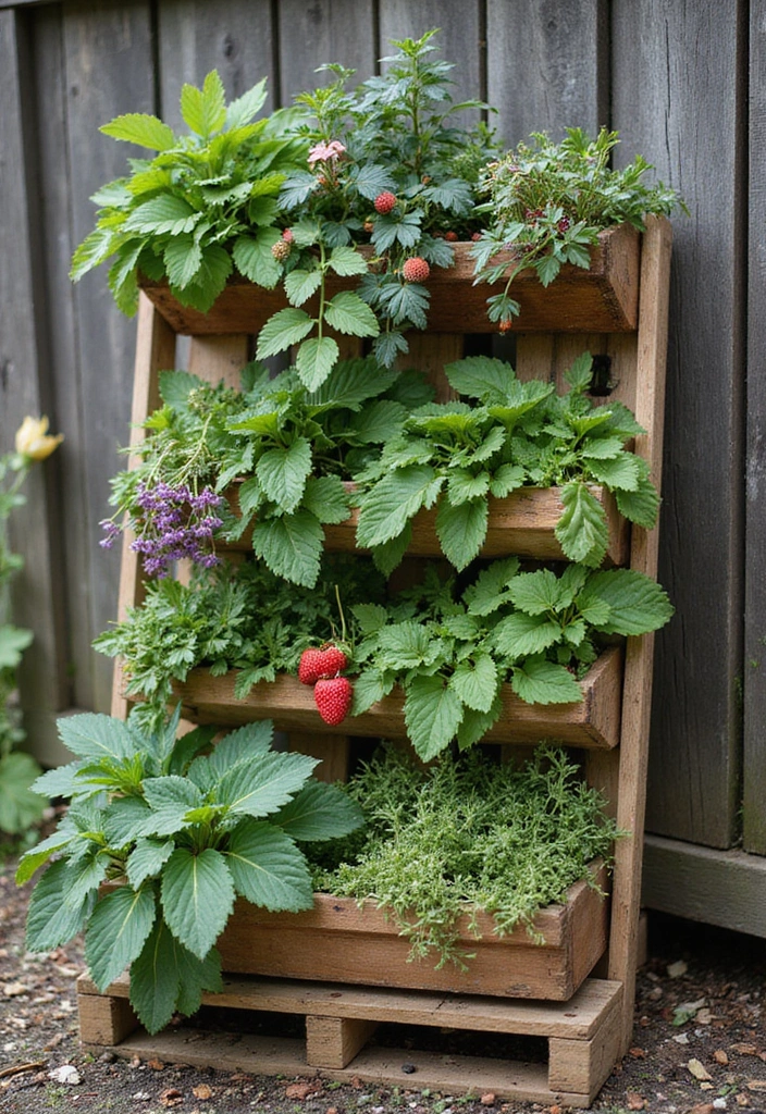 27 Pallet Raised Garden Bed DIY Projects You Can Try This Weekend - 5. Pallet Vertical Garden