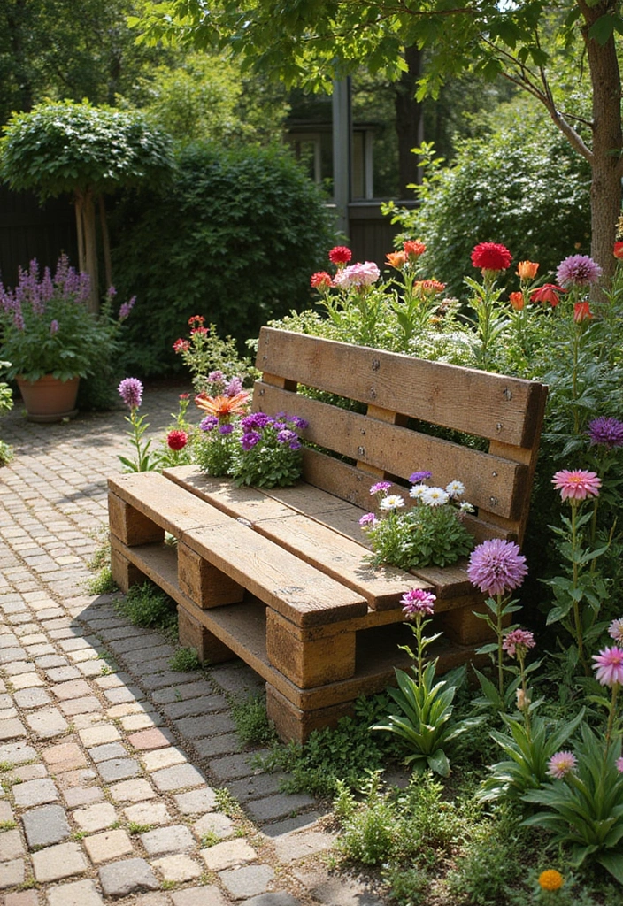 27 Pallet Raised Garden Bed DIY Projects You Can Try This Weekend - 7. Pallet Seating Planter