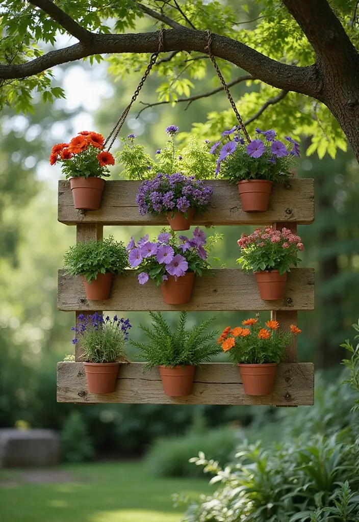 27 Pallet Raised Garden Bed DIY Projects You Can Try This Weekend - 9. Hanging Pallet Garden