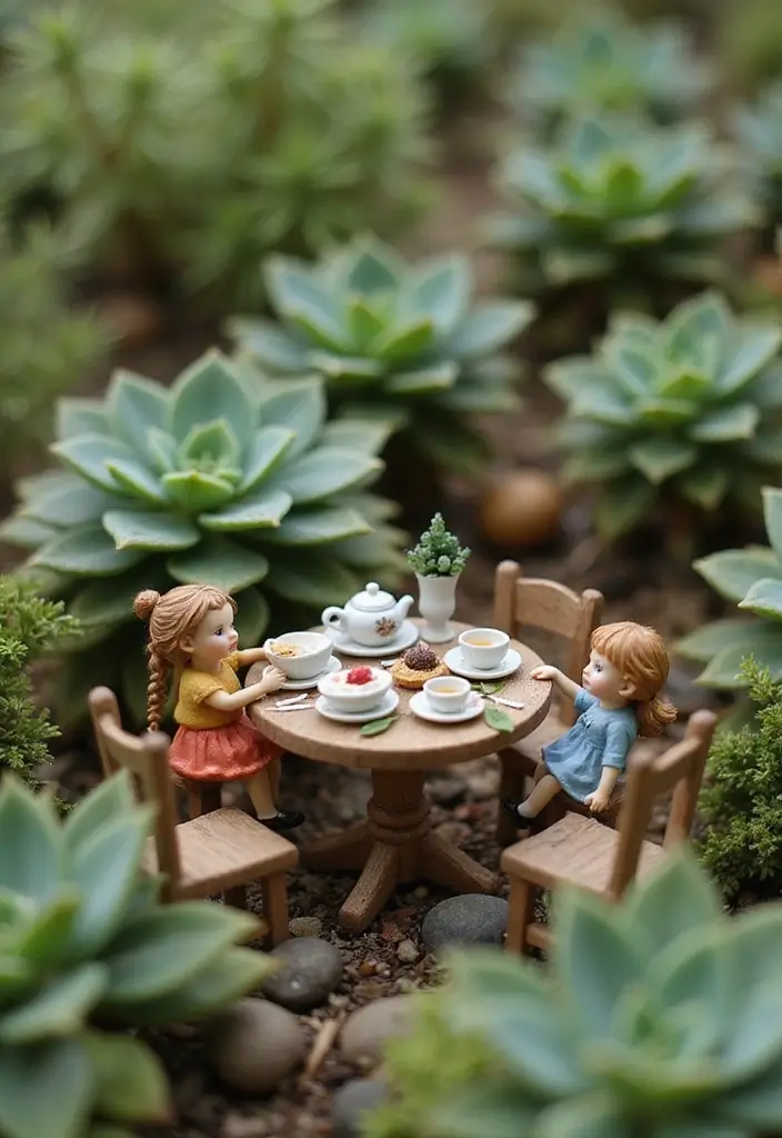 28 DIY Fairy Garden Ideas: Homemade Designs for Every Season - 12. Fairy Tea Party