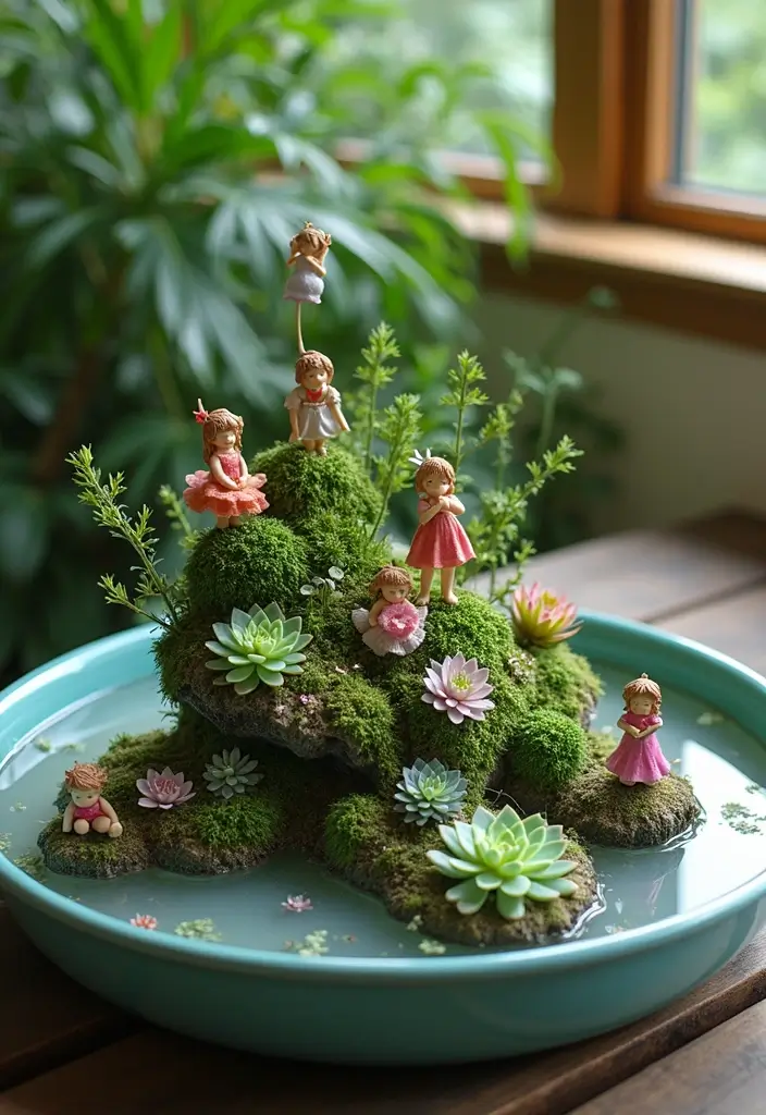 28 DIY Fairy Garden Ideas: Homemade Designs for Every Season - 19. Floating Fairy Island