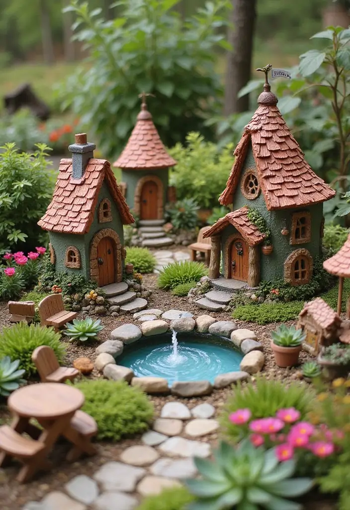28 DIY Fairy Garden Ideas: Homemade Designs for Every Season - 6. Whimsical Fairy Village