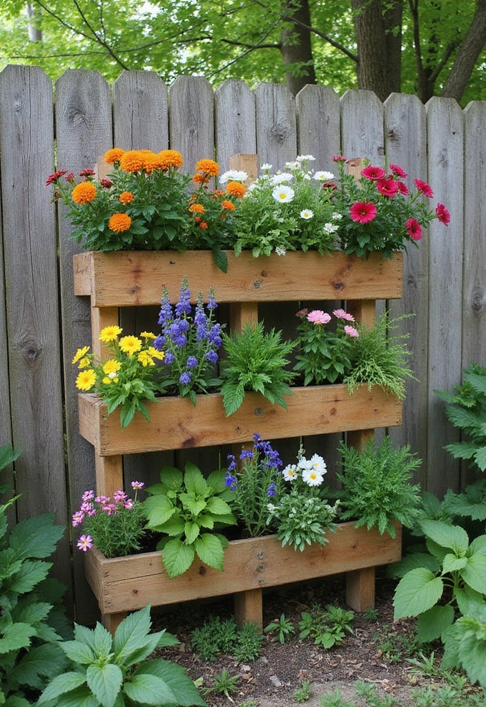 30 Cheap Raised Garden Beds DIY Plans for Any Backyard - 1. Vertical Pallet Garden