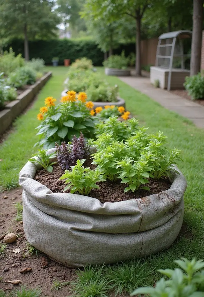 30 Cheap Raised Garden Beds DIY Plans for Any Backyard - 15. Earthbag Garden Beds