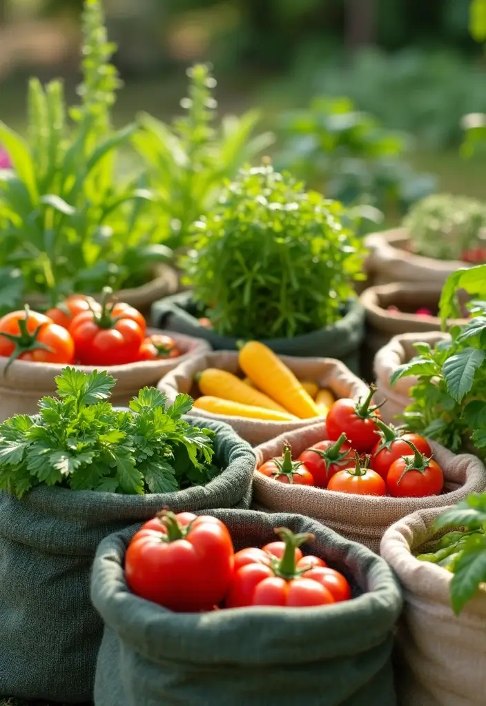 30 Cheap Raised Garden Beds DIY Plans for Any Backyard - 21. Fabric Grow Bags