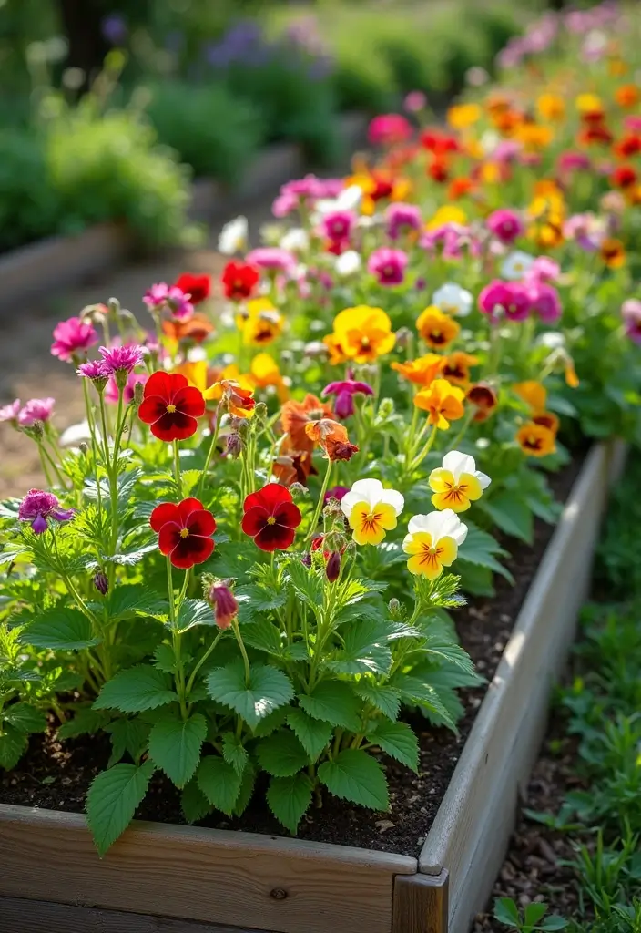 30 Cheap Raised Garden Beds DIY Plans for Any Backyard - 27. Edible Flower Garden Bed