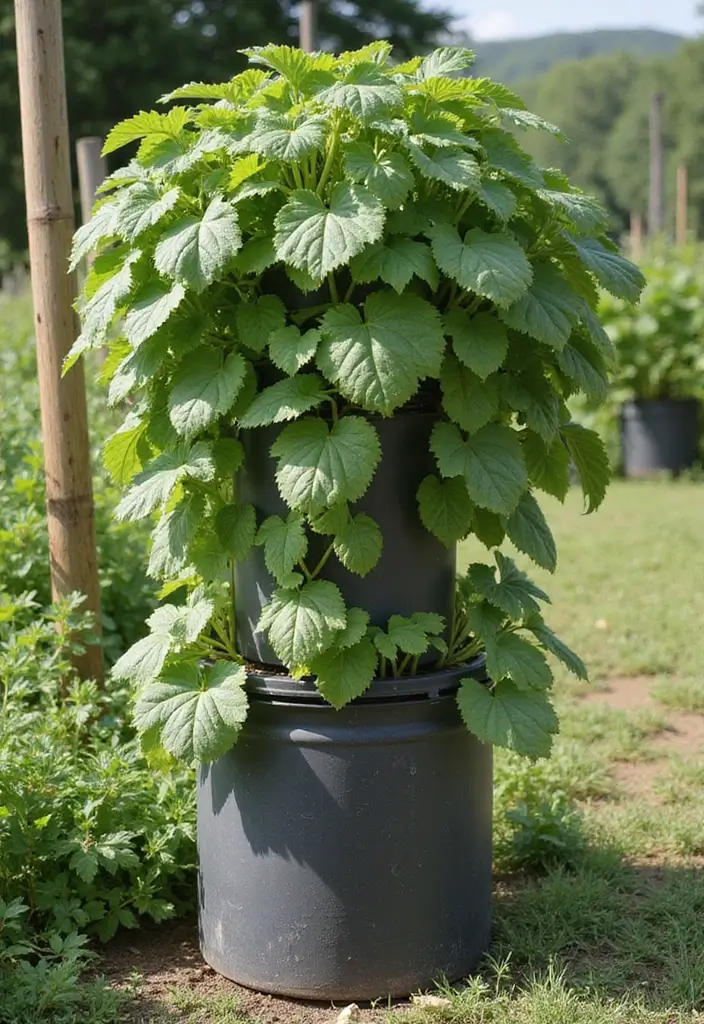 30 Cheap Raised Garden Beds DIY Plans for Any Backyard - 29. Vertical Potato Tower