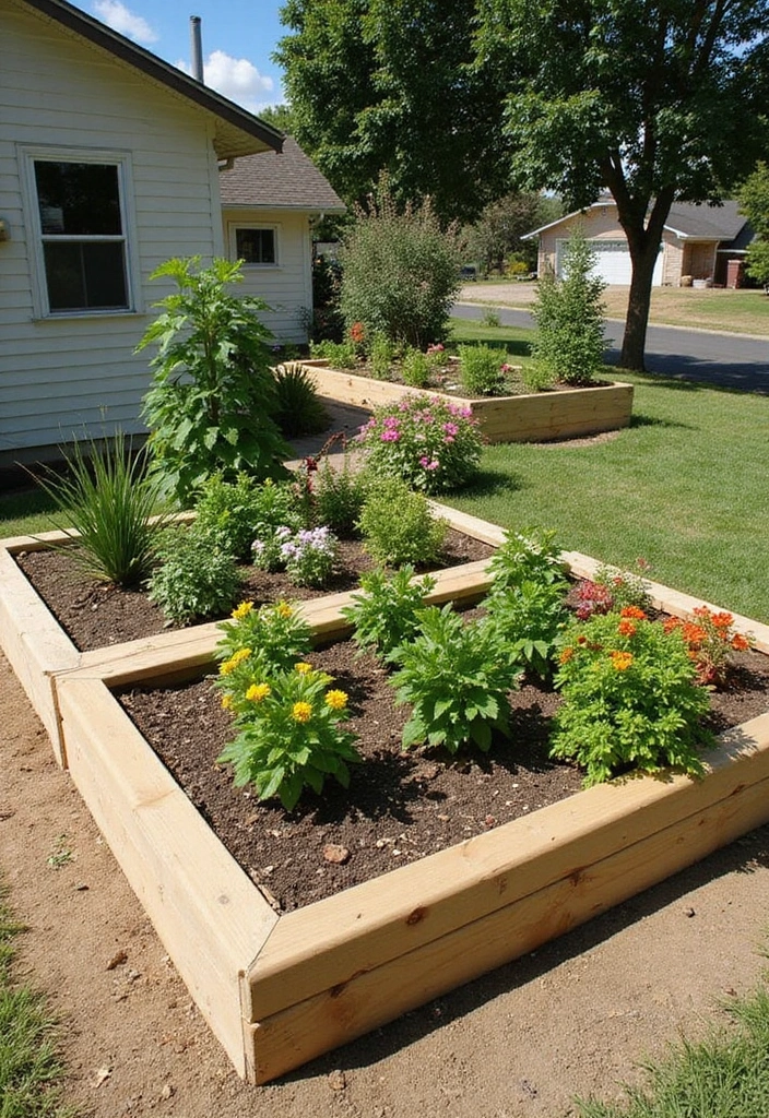 30 Cheap Raised Garden Beds DIY Plans for Any Backyard - 8. Simple Timber Frame Bed