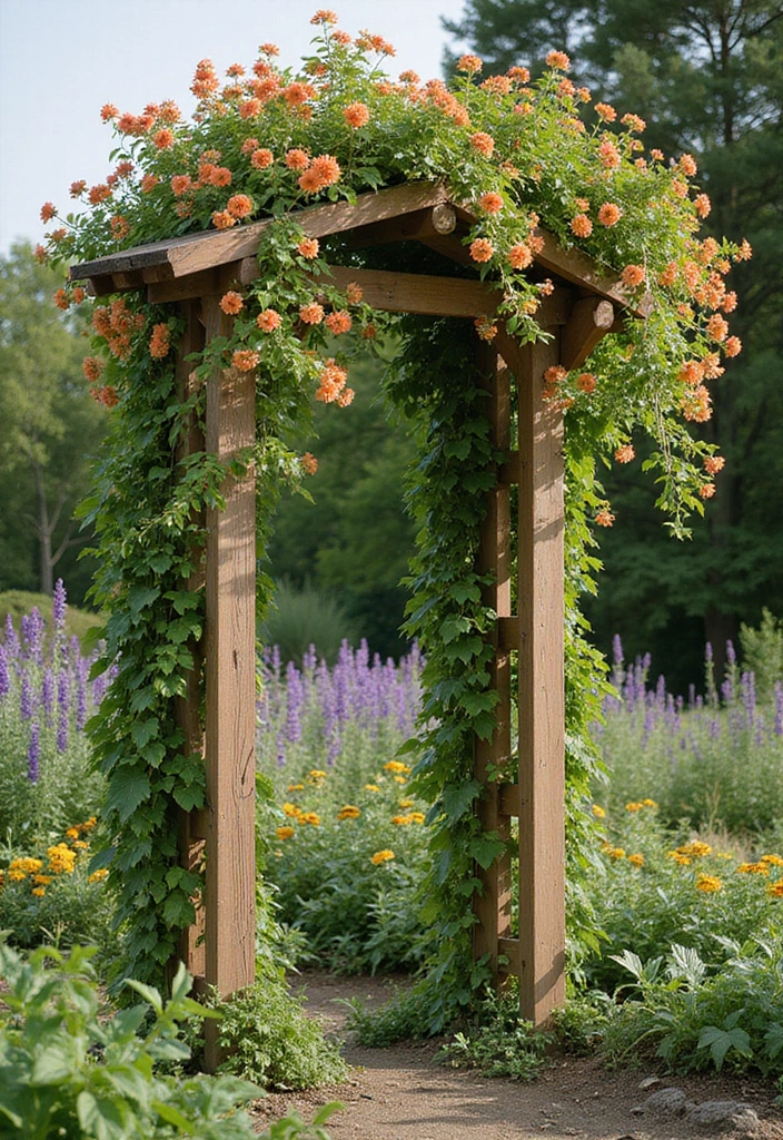 30 DIY Flower Garden Ideas to Brighten Up Your Space - 5. DIY Garden Trellis