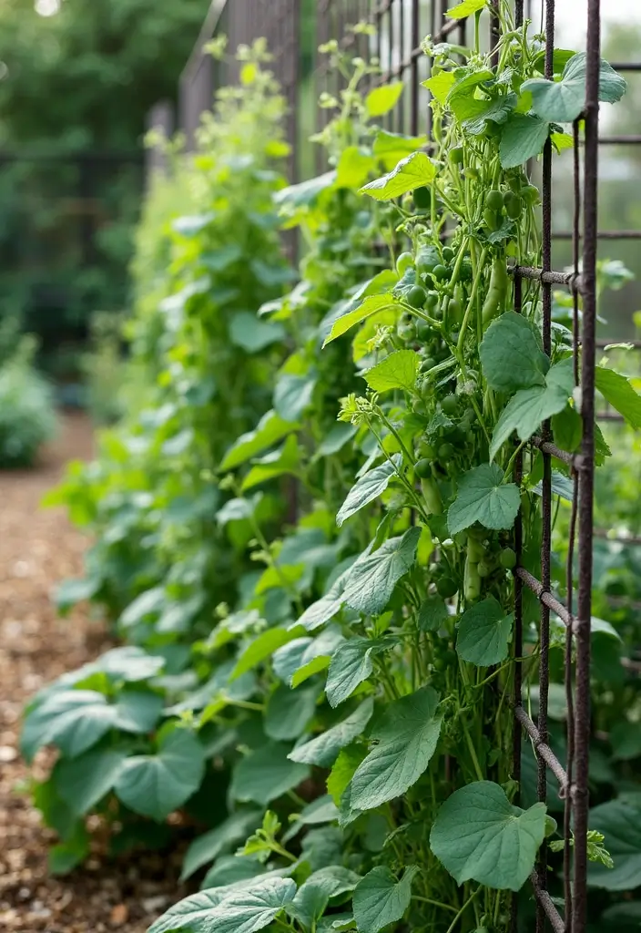 30 DIY Garden Arch Trellis Projects for Beautiful Climbing Plants - 23. Grid Trellis