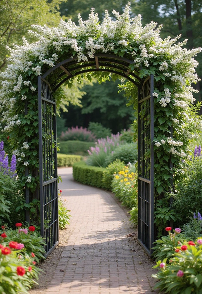 30 DIY Garden Arch Trellis Projects for Beautiful Climbing Plants - 9. Garden Gateway Trellis