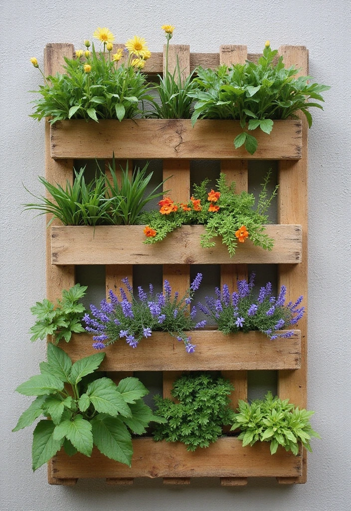 30 DIY Garden Beds Cheap Projects That Anyone Can Make - 1. Vertical Pallet Garden