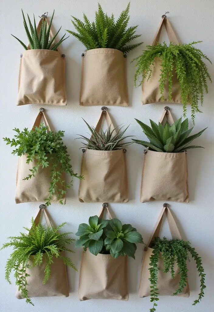 30 DIY Garden Beds Cheap Projects That Anyone Can Make - 13. Fabric Pocket Planters