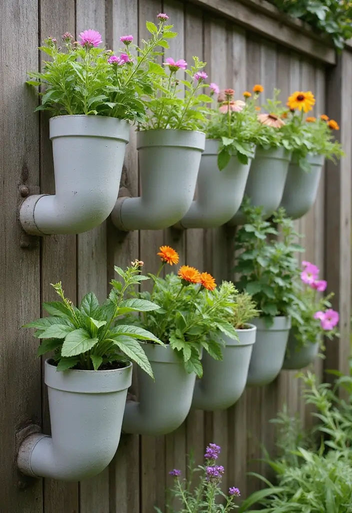 30 DIY Garden Beds Cheap Projects That Anyone Can Make - 18. PVC Pipe Planters