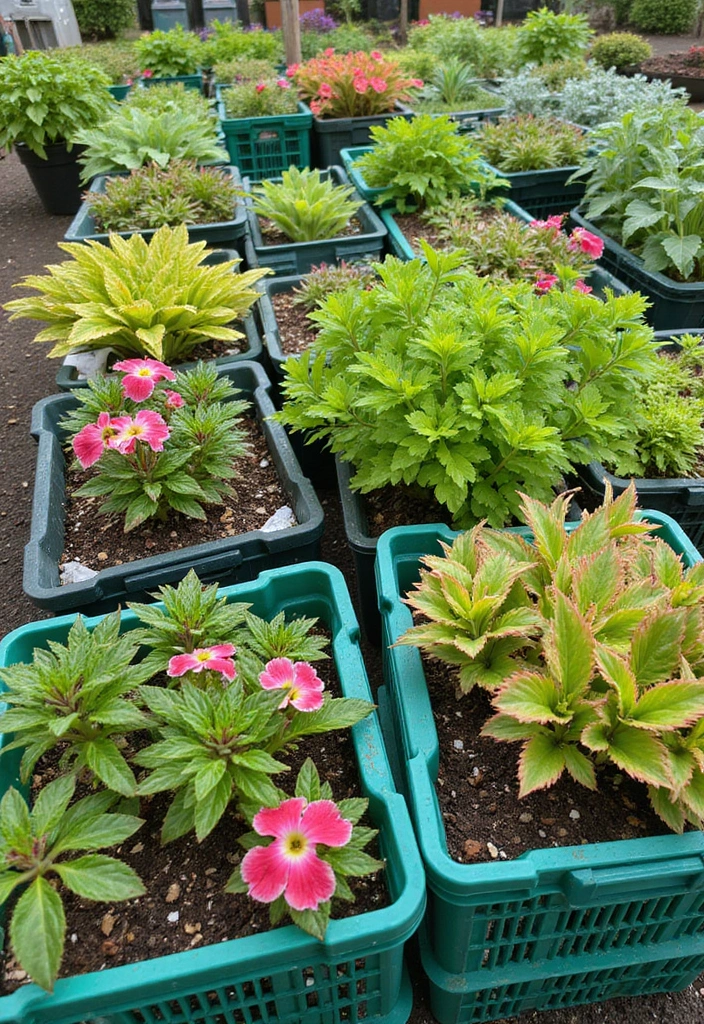 30 DIY Garden Beds Cheap Projects That Anyone Can Make - 24. Plastic Crate Garden Beds