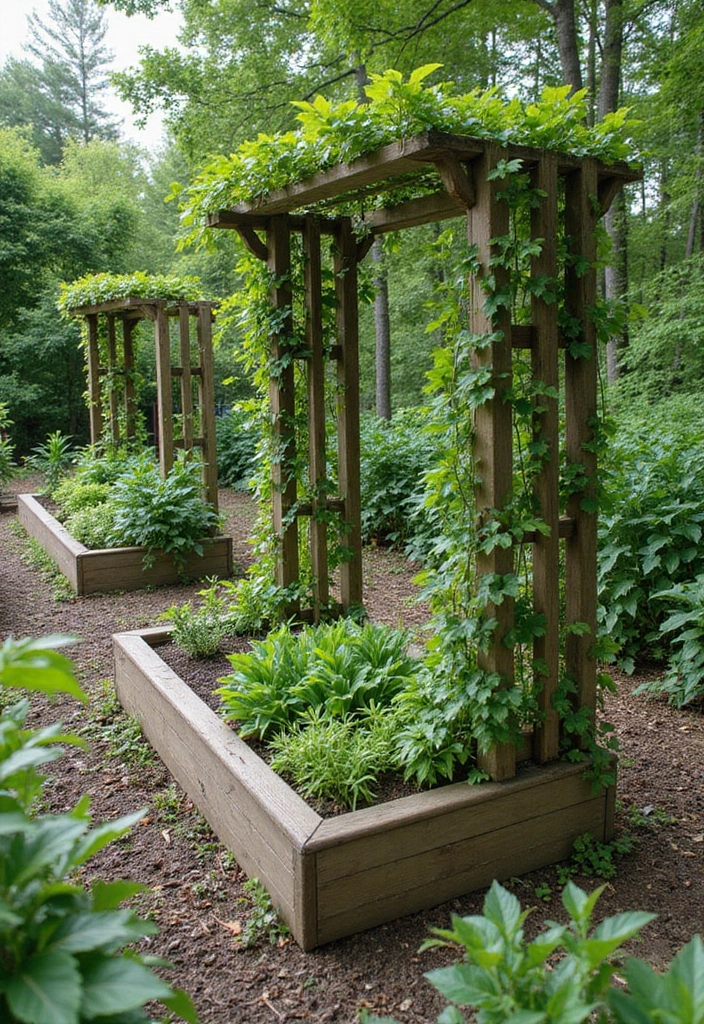 30 DIY Garden Beds Cheap Projects That Anyone Can Make - 7. Raised Bed with a Trellis