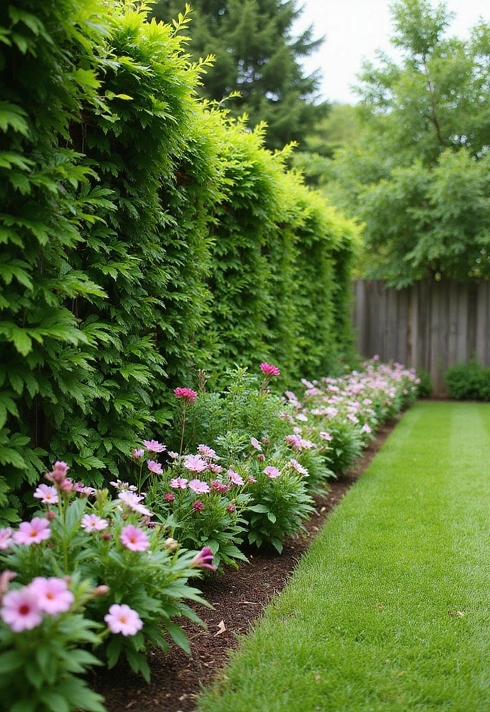 30 DIY Garden Fence Cheap Simple Solutions for Small Yards - 13. Living Hedge Fence