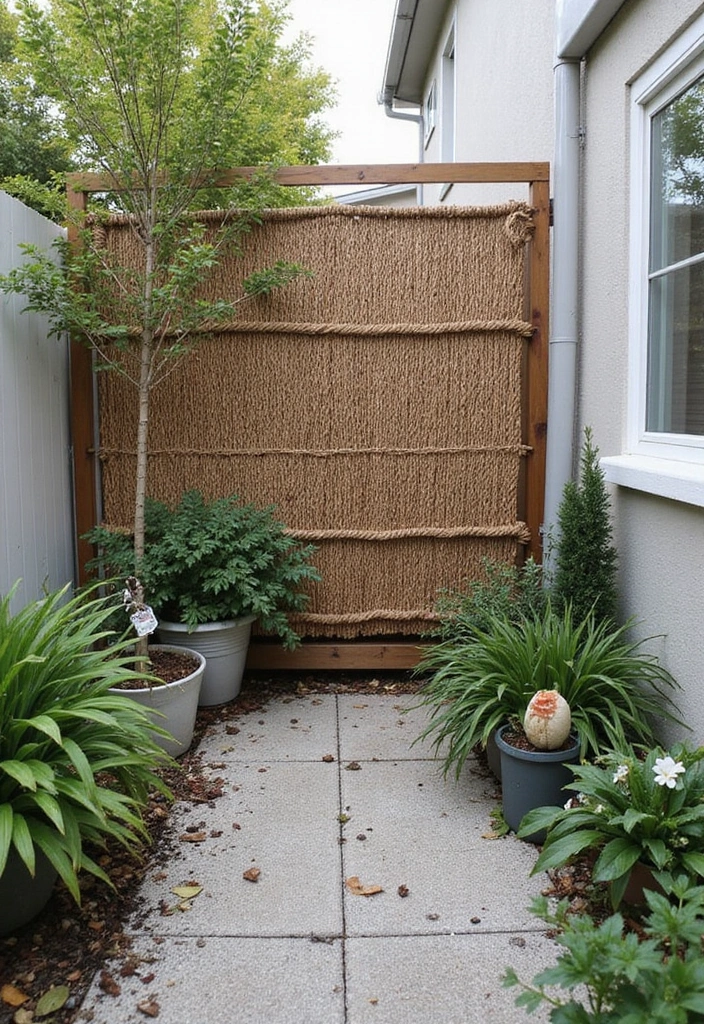 30 DIY Garden Fence Cheap Simple Solutions for Small Yards - 18. Rope or Twine Fence