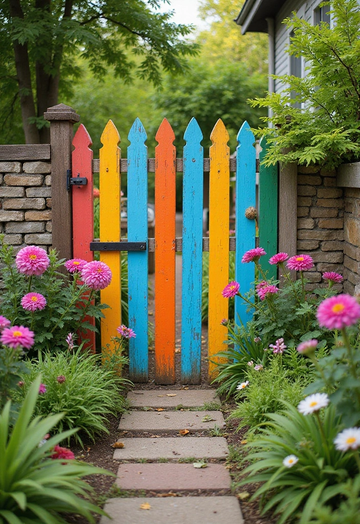 30 DIY Garden Fence Cheap Simple Solutions for Small Yards - 19. Painted Wood Plank Fence